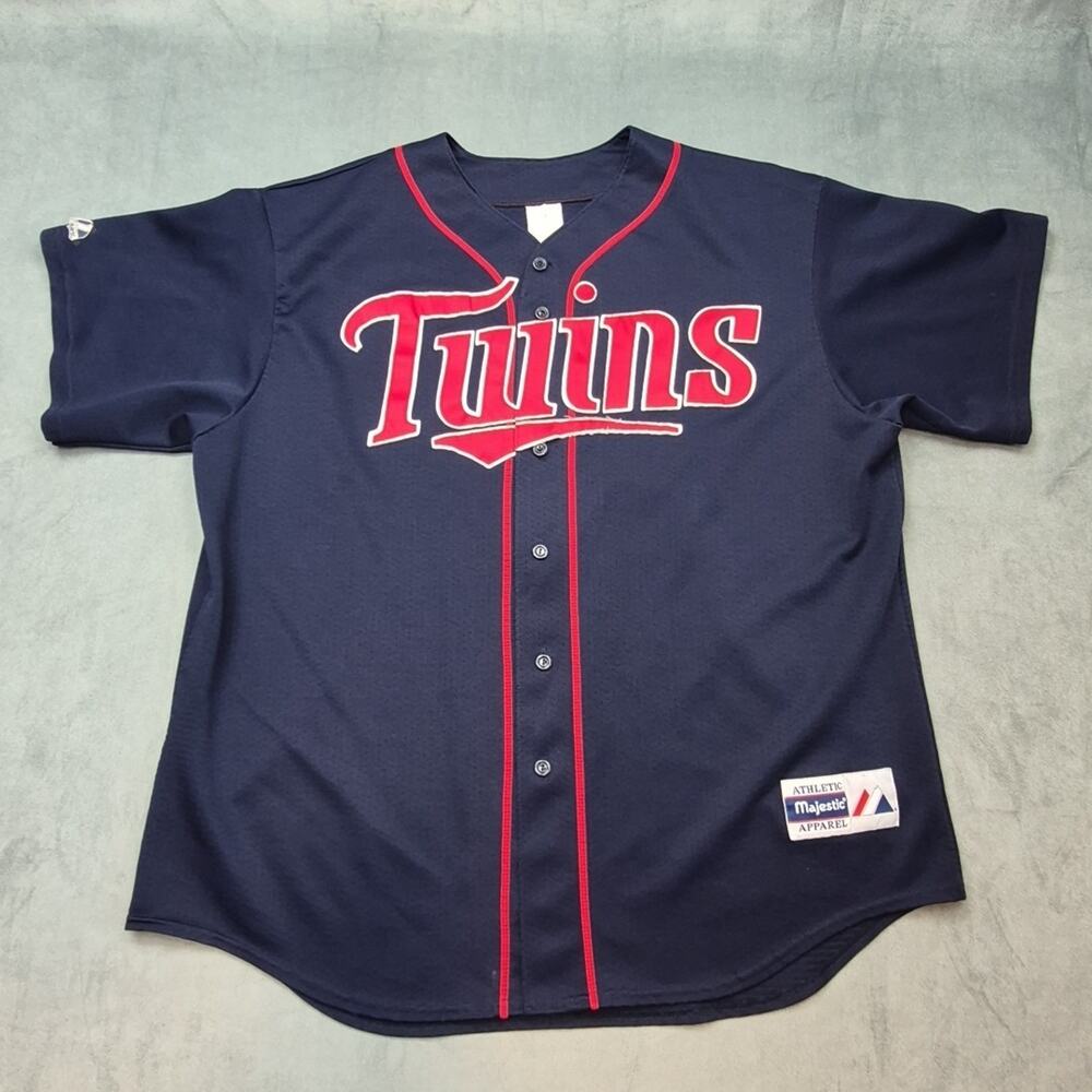Vintage Majestic Minnesota Twins Jersey Doug Mientkiewicz XL Sewn On FLAWS